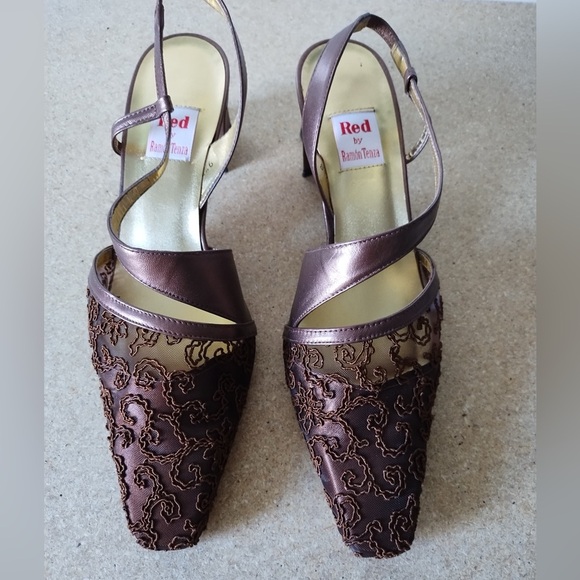 Red by Ramon Tenza copper sling back size 9.5 - Picture 1 of 5